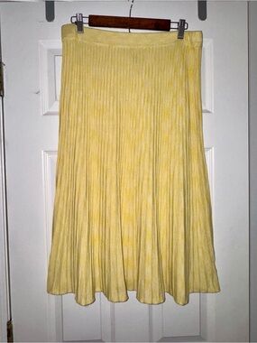 a new day Yellow Pleated Midi Skirt